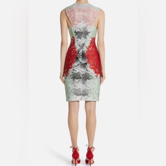 Yigal Azrouël Coral Print Scuba Sheath Dress - Picture 5 of 5